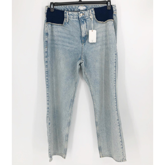 GOOD AMERICAN Good 90's Maternity Wide Leg Jeans 14/32 Light Blue934 NWT - Picture 6 of 16